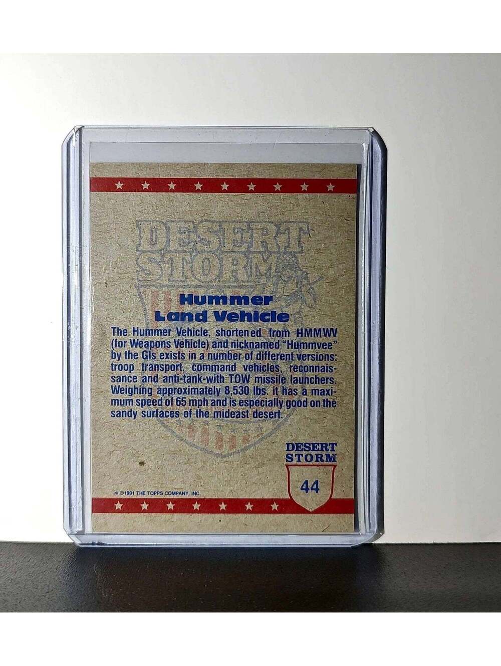 HMMWV (Hummer) 1991 Topps Desert Storm #44 Card - Picture 2 of 10